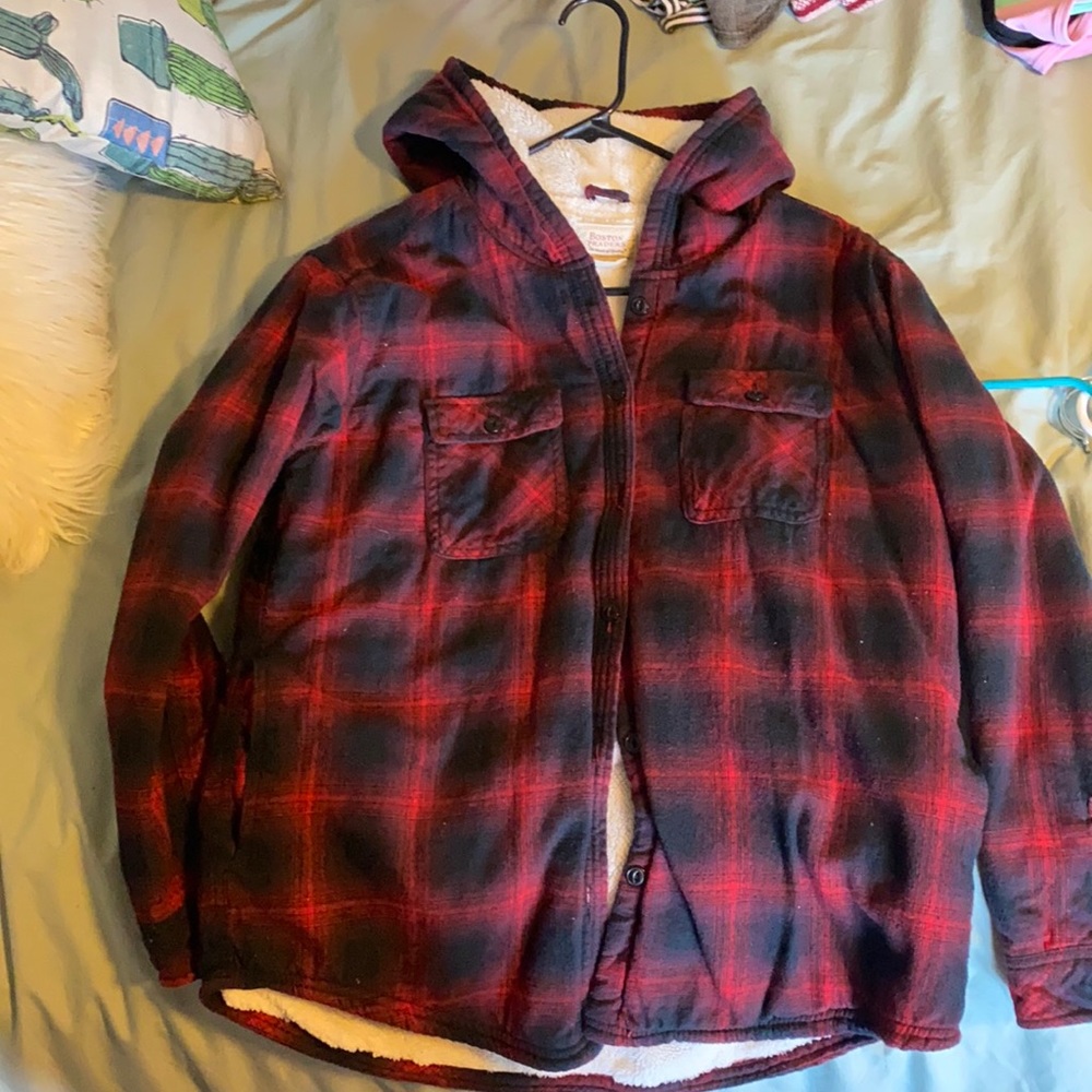 Womens oversized flannel jacket